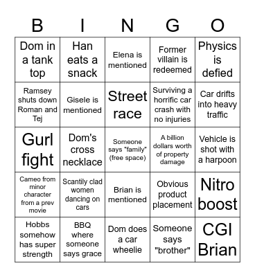 FF Bingo Card