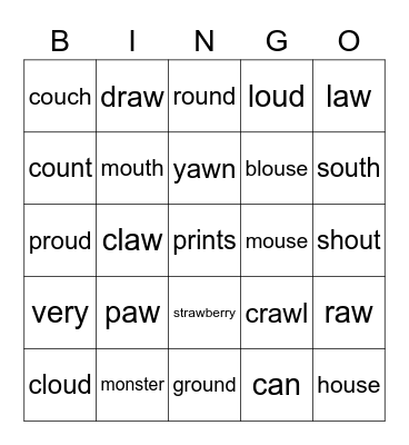 DINO Phonics 2 Unit 8 Bingo Card