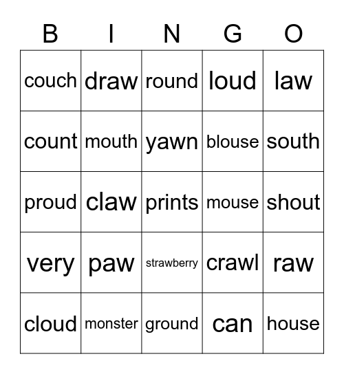 DINO Phonics 2 Unit 8 Bingo Card