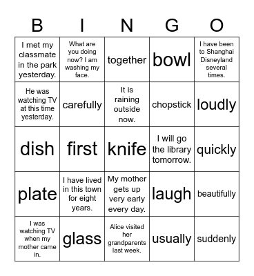 LIYA Unit 4 My Best Friend Bingo Card