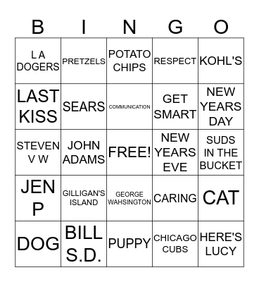 OFF THE WALL BINGO Card