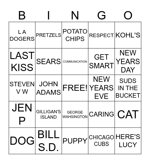 OFF THE WALL BINGO Card