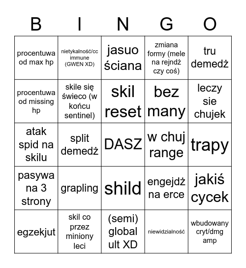 AKSZAN NOWY CHAMP Bingo Card