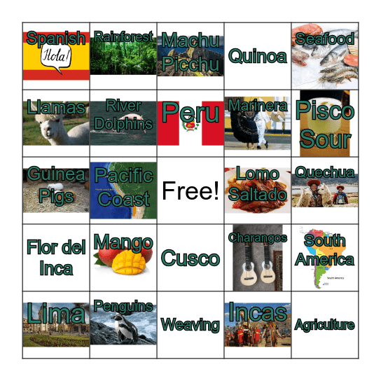 Peru Bingo !!! Bingo Card