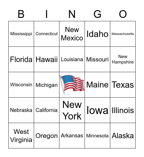 States Bingo! Bingo Card