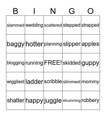 Magic Rhyme Bingo #1 Bingo Card
