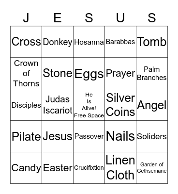 Easter Bingo Card