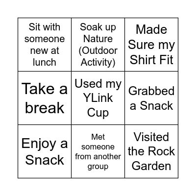 YLINK BINGO Card