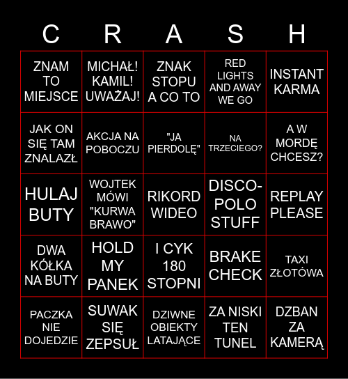 STOP CHAM BINGO Card