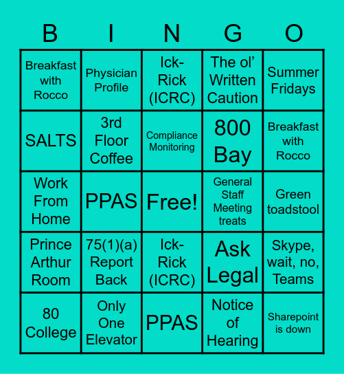 CPSO BINGO! Bingo Card