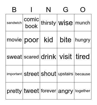 Lesson.10 Bingo Card