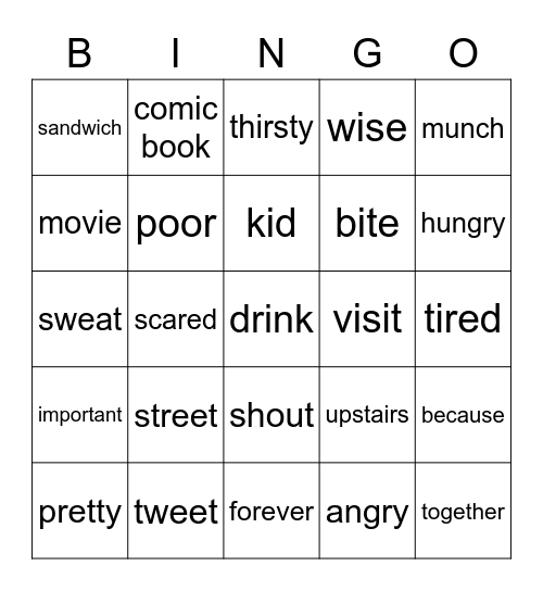 Lesson.10 Bingo Card