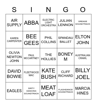 671 KARENS ALBUM COLLECTION Bingo Card