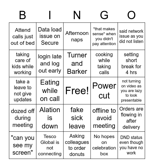 trial Bingo Card