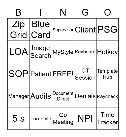 LabCorp Bingo Card