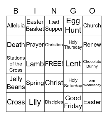 Easter Bingo Card