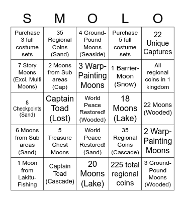 SMO Bingo Card