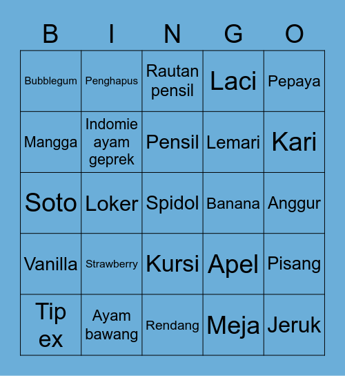 Jisung Bingo Card