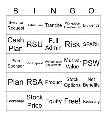 Stock Plan Services Bingo Card