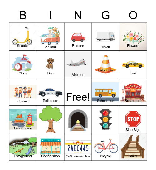 Kavi & Niam's Travel Bingo Card