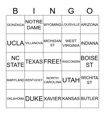 MARCH MADNESS BINGO Card