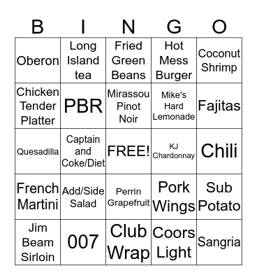CHEERS BINGO CONTEST Bingo Card