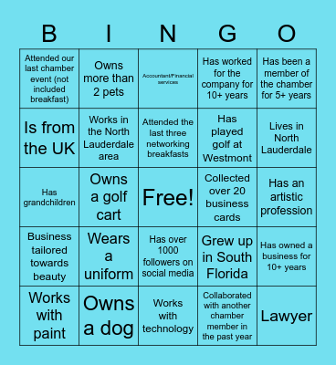 AFTER HOURS Bingo Card