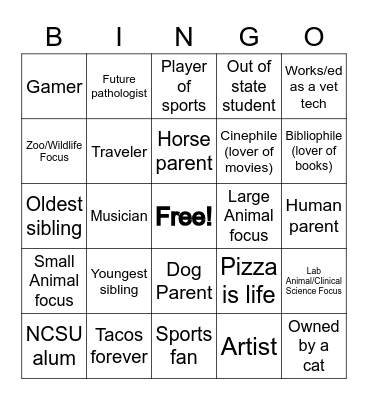 Class of 2024 BINGO Card