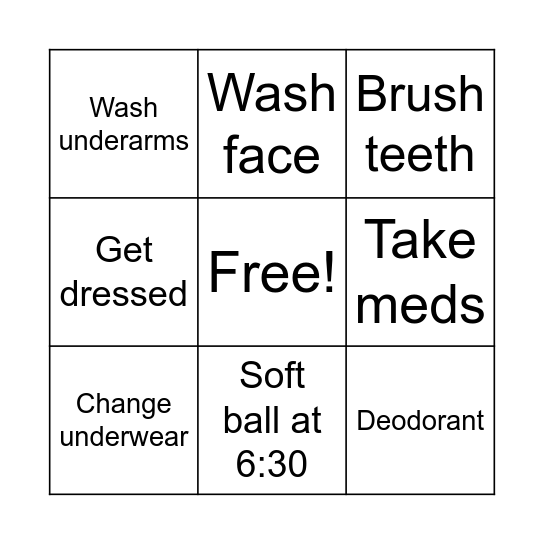 Tuesday Bingo Card