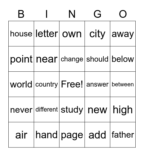 Lincoln's Bingo Game Bingo Card