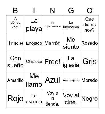 La loteria de repaso Bingo Card