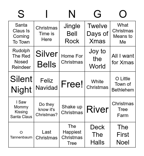 XMAS Bingo Card