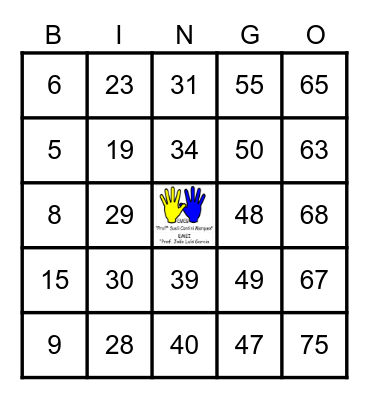 BINGO  SUELI  CONTINI Bingo Card