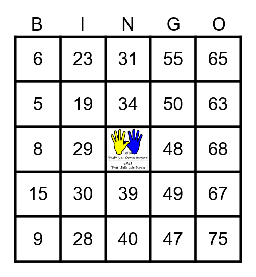 BINGO  SUELI  CONTINI Bingo Card