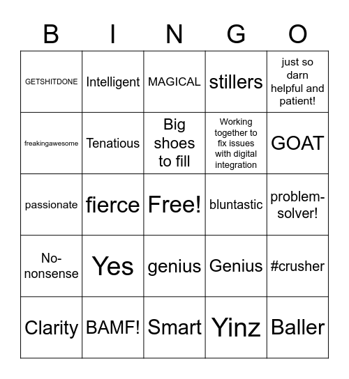 Abby Bingo Card