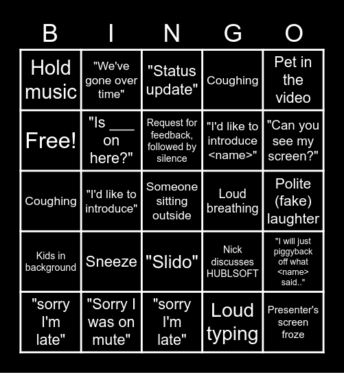 All Hands BINGO! Bingo Card