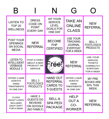 NAIL TECH BINGO Card