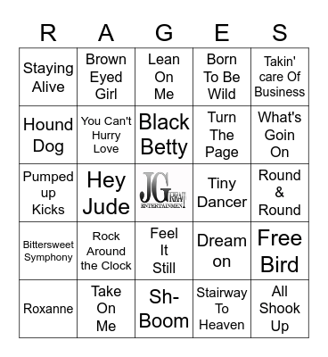 Rock Of Ages Bingo Card