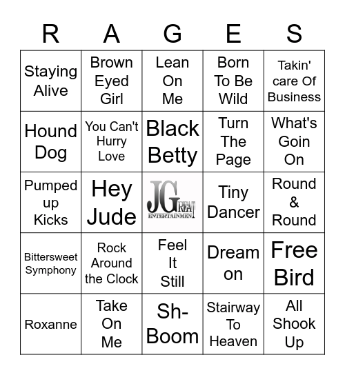 Rock Of Ages Bingo Card