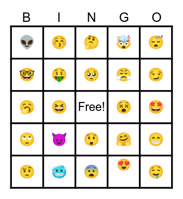Emoji Bing Time!!! Bingo Card
