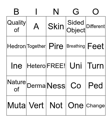 STEMS BINGO Card