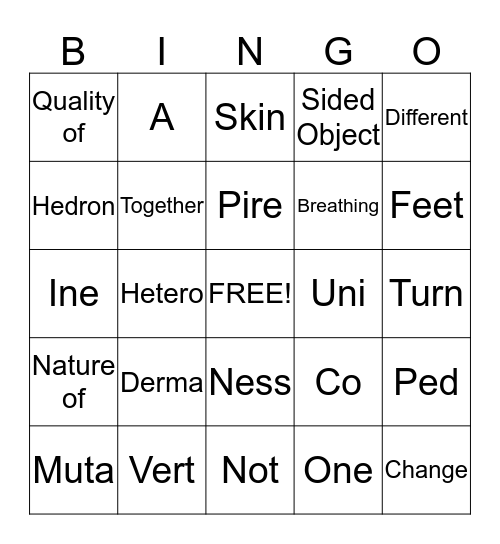 STEMS BINGO Card