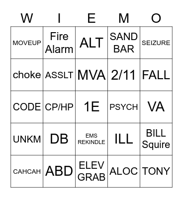 WIEMO Bingo Card