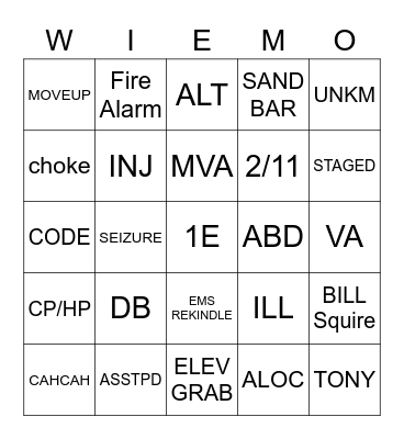 WIEMO Bingo Card