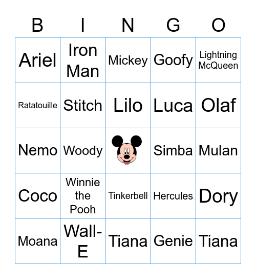 DISNEY BINGO Card