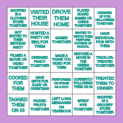 BESTIE BINGO Card