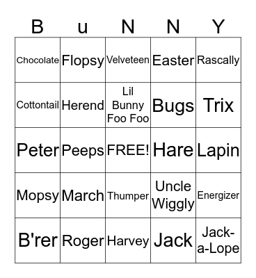 EASTER BINGO Card