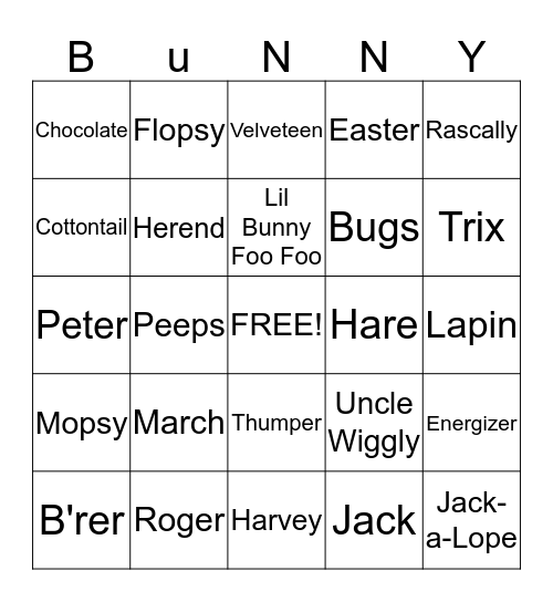 EASTER BINGO Card