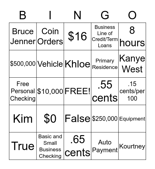 BUSINESS BINGO Card