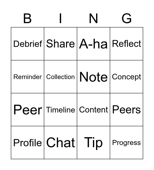 Bunch Feature Bingo Card